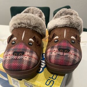 Skechers Bobs cozy kiss- plaid pup chocolate size 6